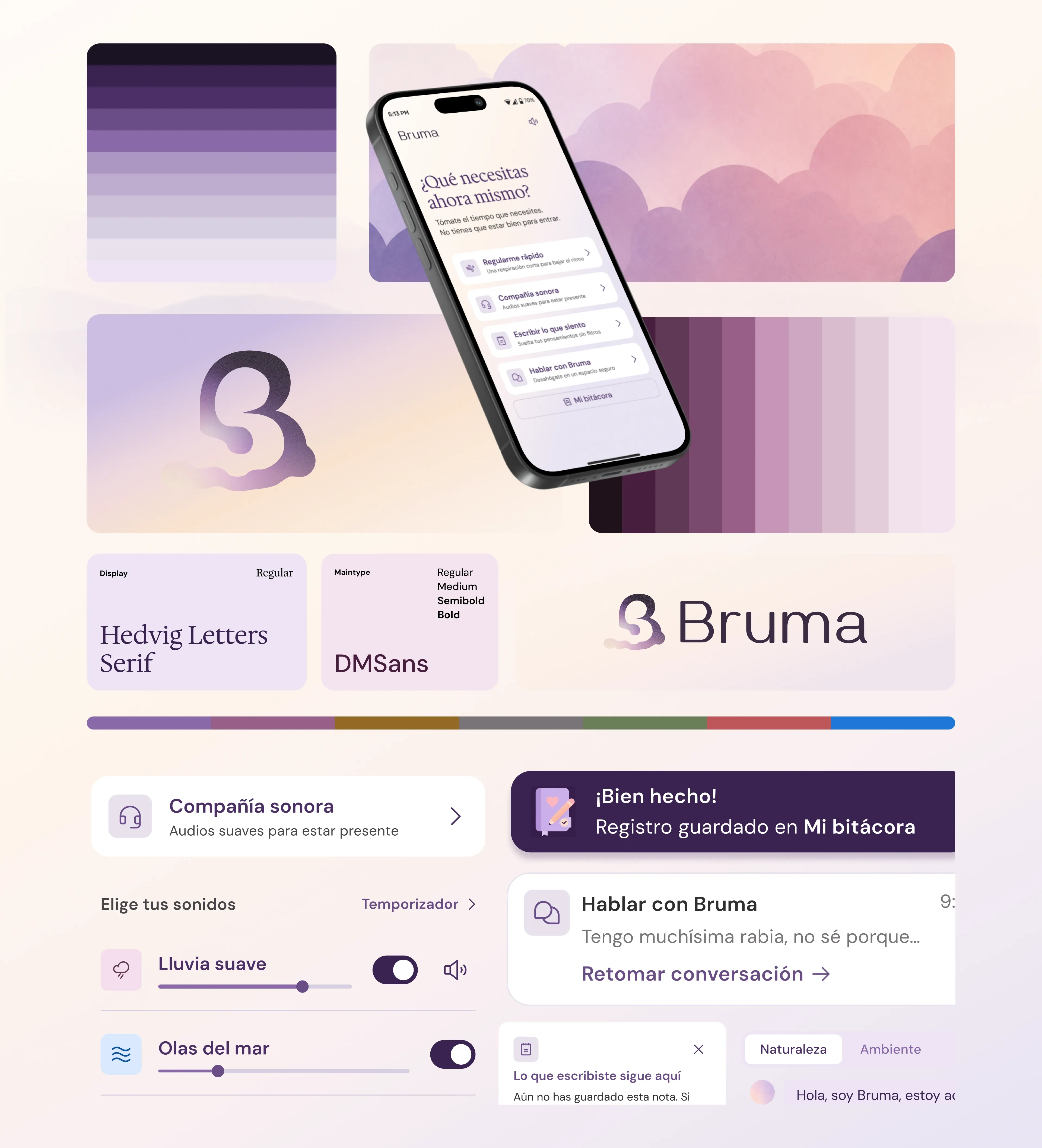 Branding y UI kit de Bruma