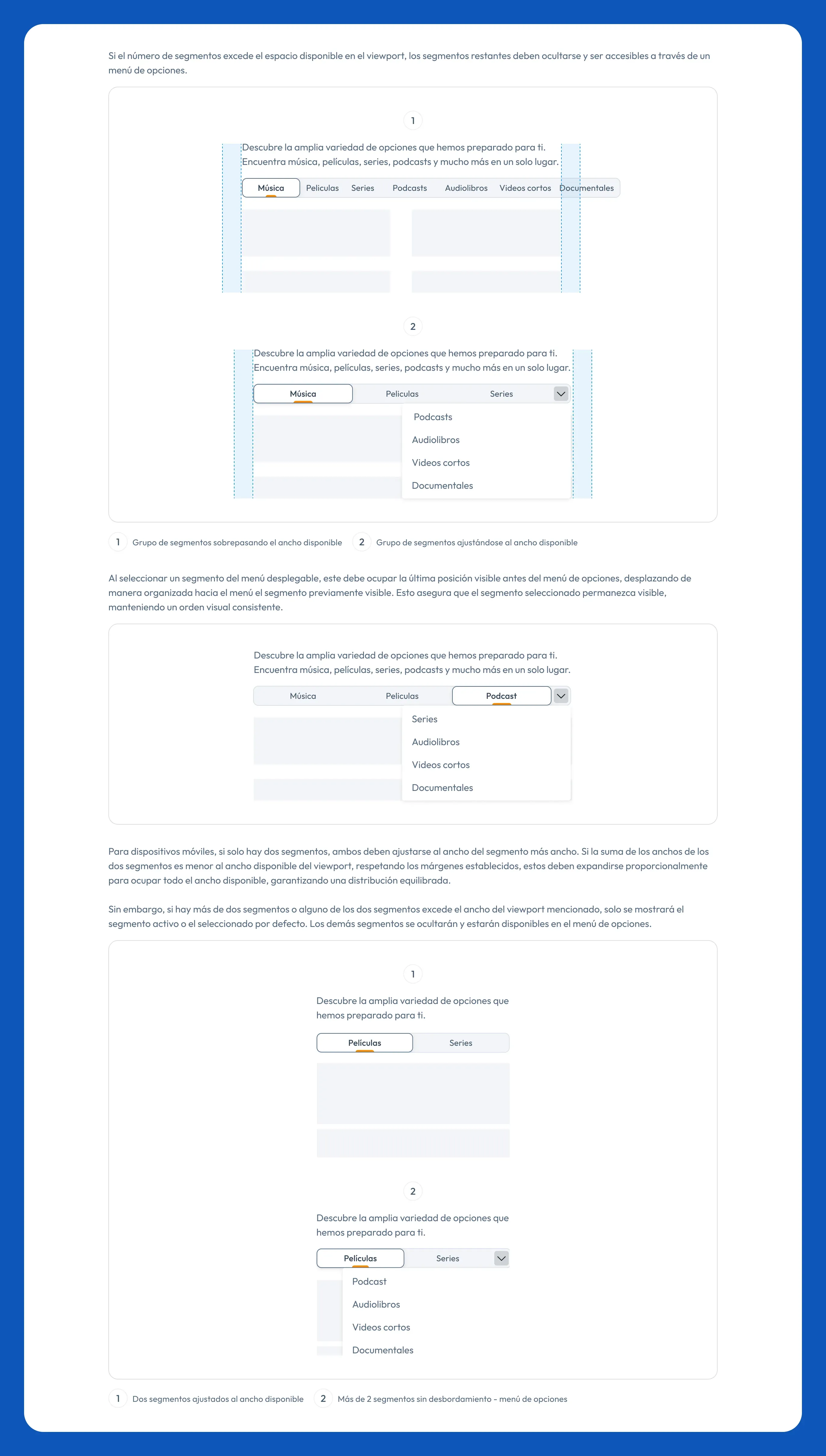 Reglas responsive del segmented control